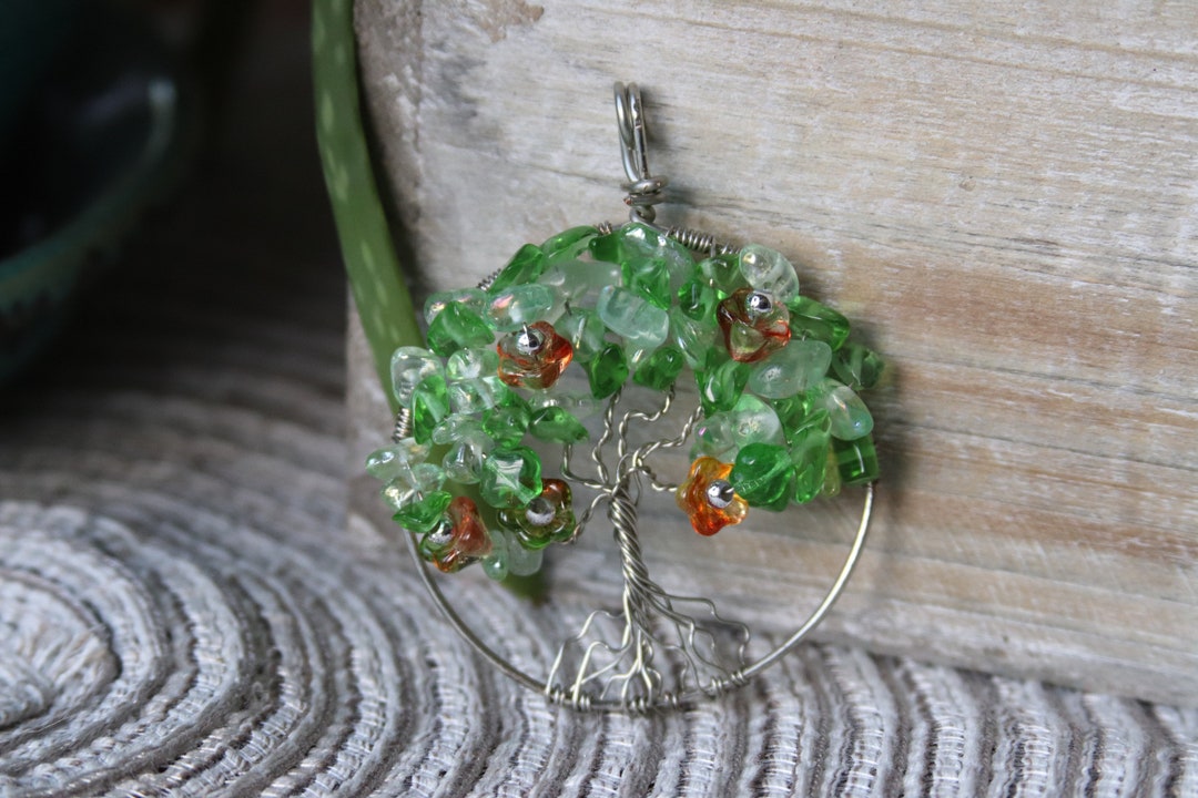 Tree of Life - Green With Orange Flowers - Etsy