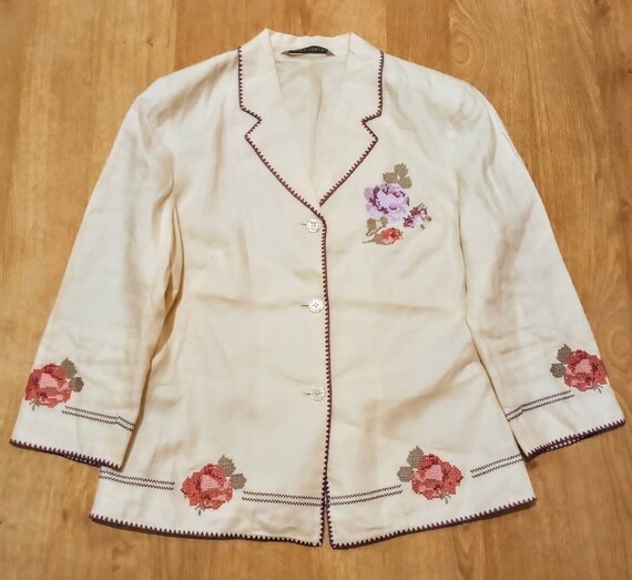 Laura Ashley Floral White Jacket