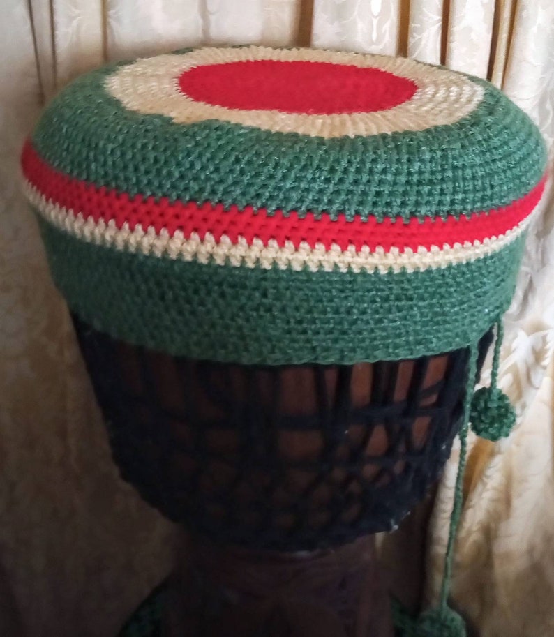 Crochet Djembe Drum Hat Cover