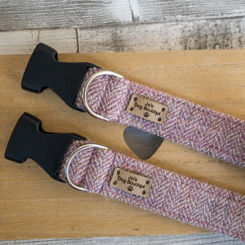 Pink Herringbone Tweed Female Dog Collar Best Seller Etsy