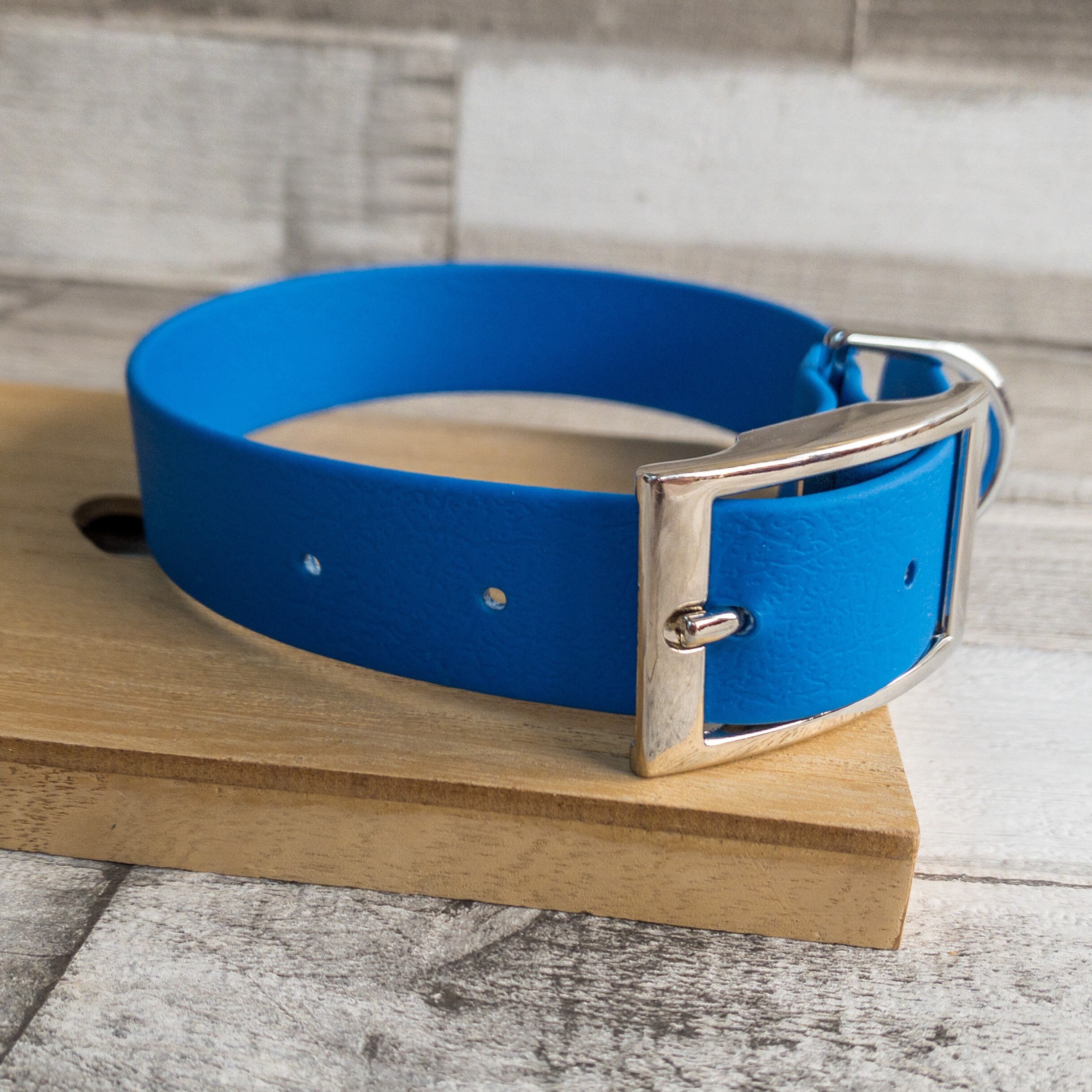 Blue Waterproof Dog Collar Biothane Dog Collar Vegan Etsy