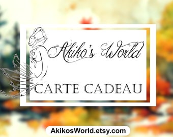 Printable Gift card for an Akiko's World necklace - Gift your beloved ones with the necklace of their choice : mermaid, fairy or chibis