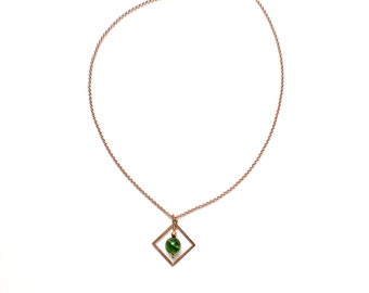 Gemstone square pendant Evie