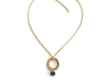 Gilded pendant with sodalite gemstone Celia III
