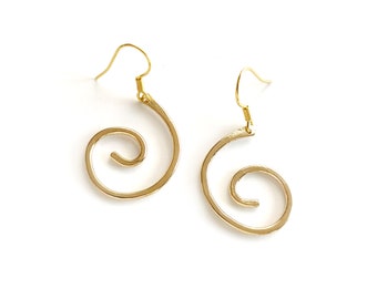 Gilded brass earrings Alienor I