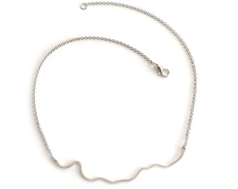 Silver asymmetrical necklace Soline I