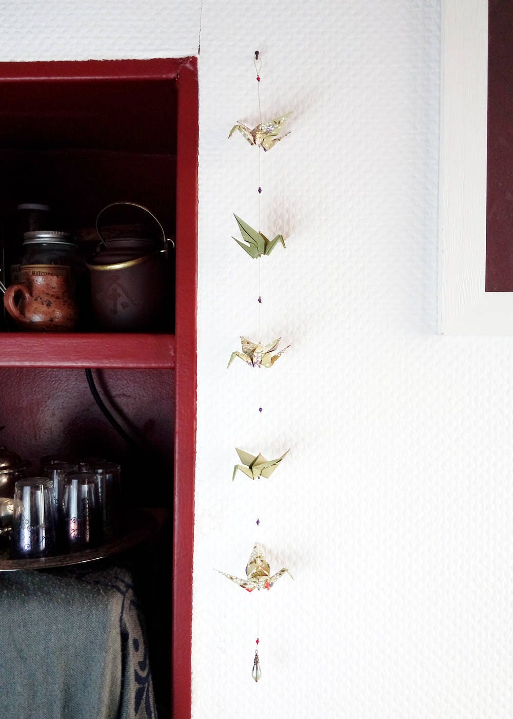 Guirlande Verte et Violette en Origami Kaori