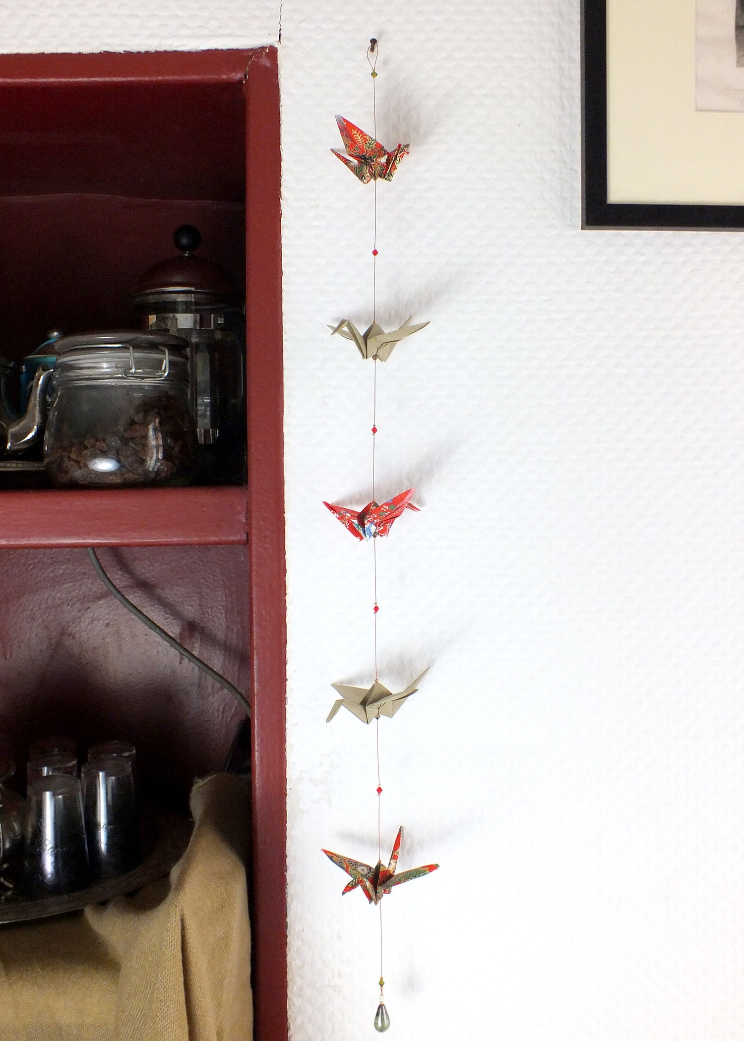 Guirlande Rouge et Verte en Origami Megumi