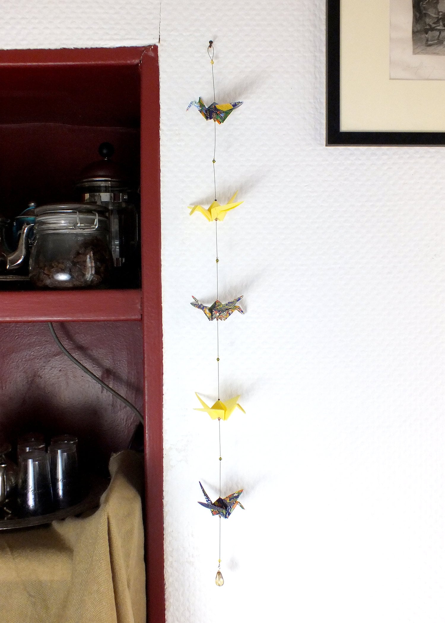 Guirlande Jaune et Bleue en Origami Mizue