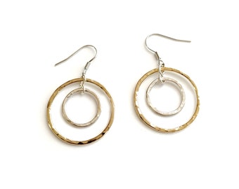 Gilded brass and silver earrings Candice