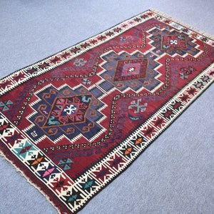 6&#39;2&#39;&#39; x 3&#39;2&#39;&#39; ft - Kayseri Turkish Kilim Area Rug, Bohemian Rug, Kilim Big, Kilim Ethnic Wool Rug Handmade Rug, Home Decor  Free Shipping!