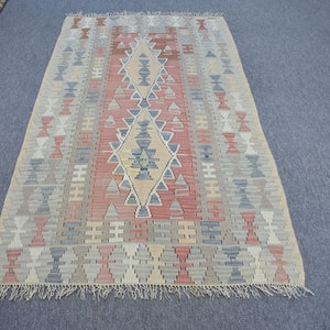 Anatolian Hand Woven Kayseri Kilim Turkish Kilim Rectangle 5&#39;9&#39;&#39; x 3&#39;4&#39;&#39; ft Home Decor Kilim