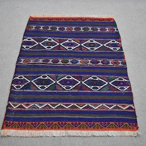 3&#39;9&#39;&#39; x 2&#39;5&#39;&#39; ft - Kayseri Turkish Kilim Area Rug, Bohemian Rug, Nomadic Big, Kilim Ethnic Wool Rug Handmade Rug, Home Decor  Free Shipping!
