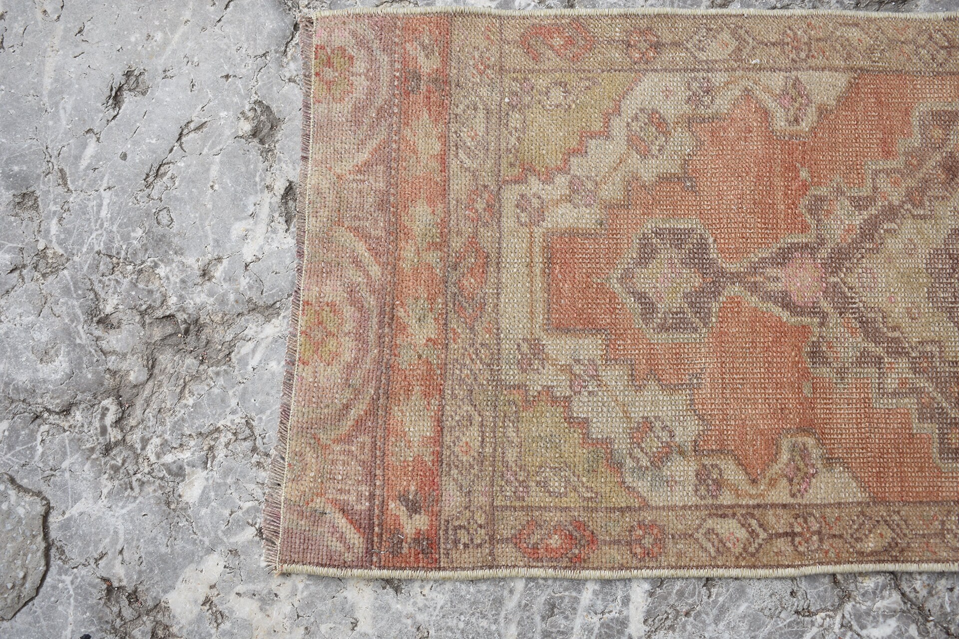 Handmade Carpet 3'2'' X 1'4'' Ft Vintage Turkish Nomad Rug Pillow