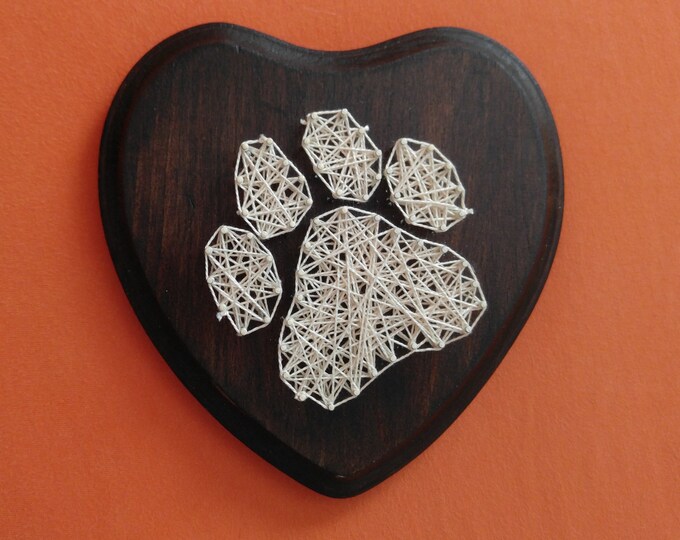 Paw Print in Heart String Art - Etsy