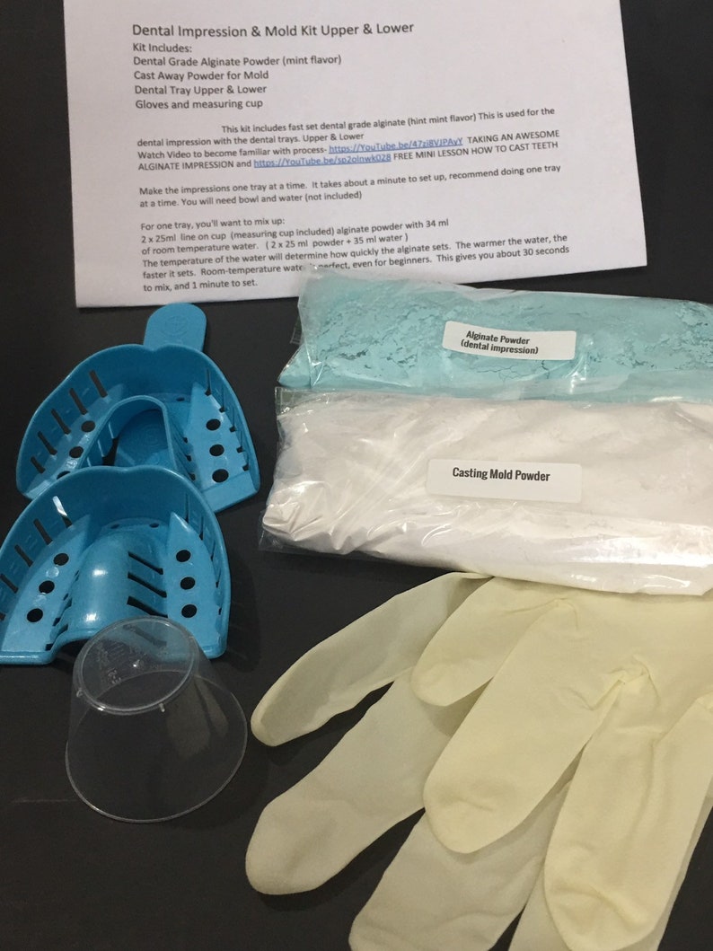 Dental Impression Mold Cast Denture Mold Kit & Alginate Etsy