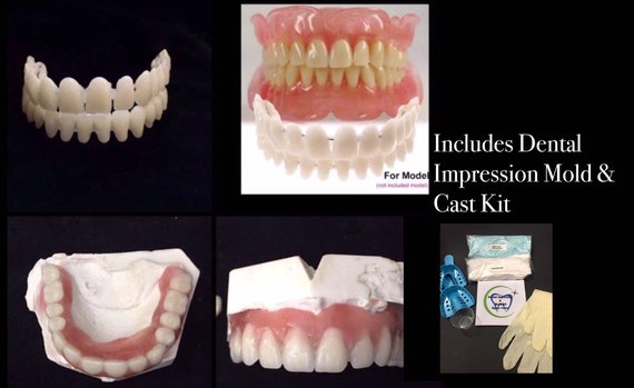 Make Your Own Denture False Teeth Kit Diy Denture Full Set Etsy