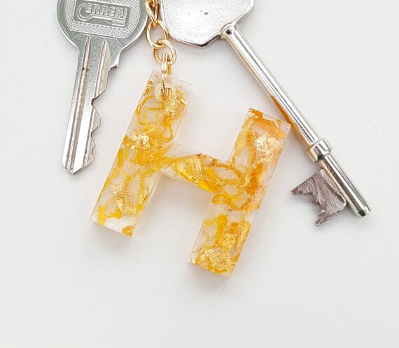 Initial keychain gold sale