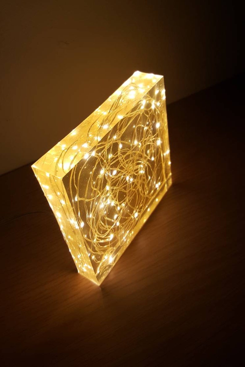 Resin Light Resin LED Fairy lights Lamp Handmade Resin Lamp Etsy