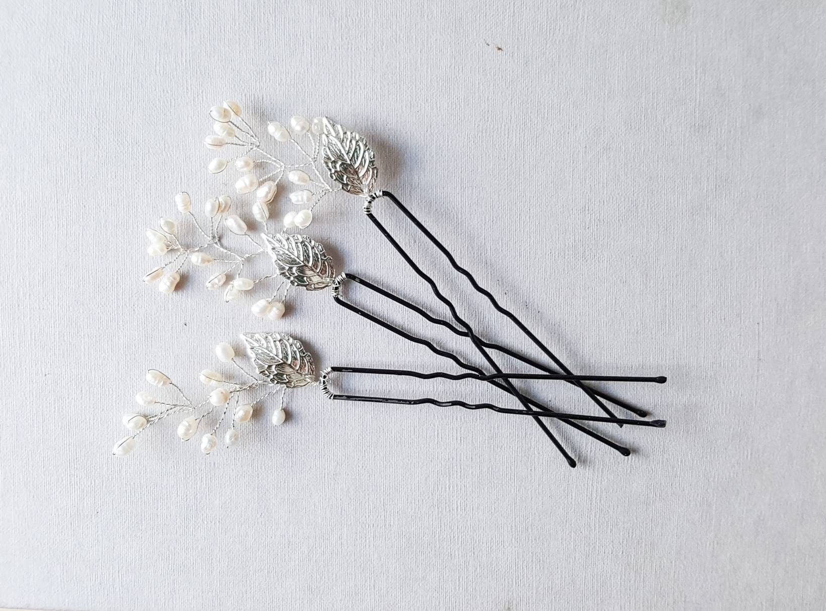 Bridal hair pins pearl bobby pins freshwater pearl pin Etsy
