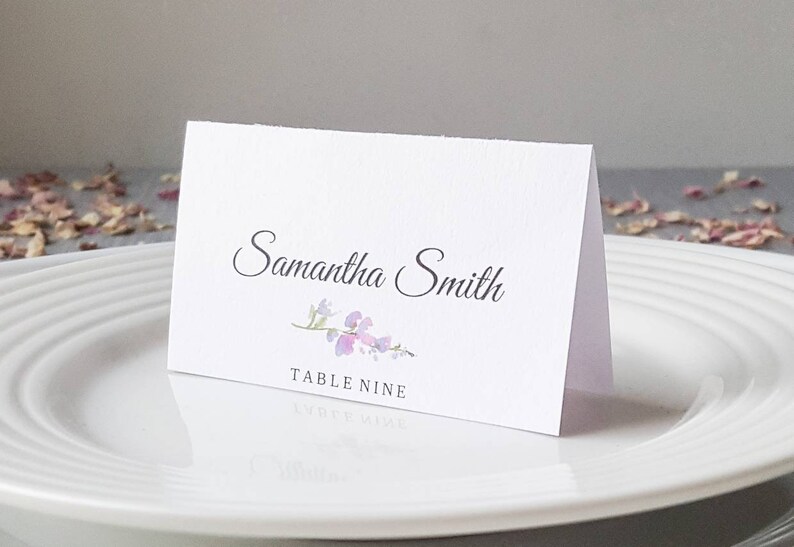 Floral Place Cards Party Place Cards Place Card Template Etsy