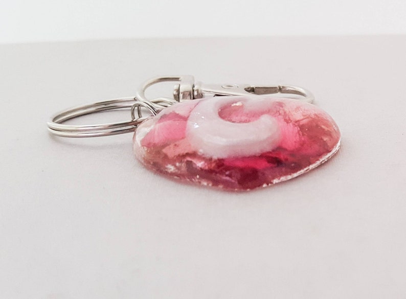 Personalised Initial Keyring Rose Petal Keyring Initial | Etsy