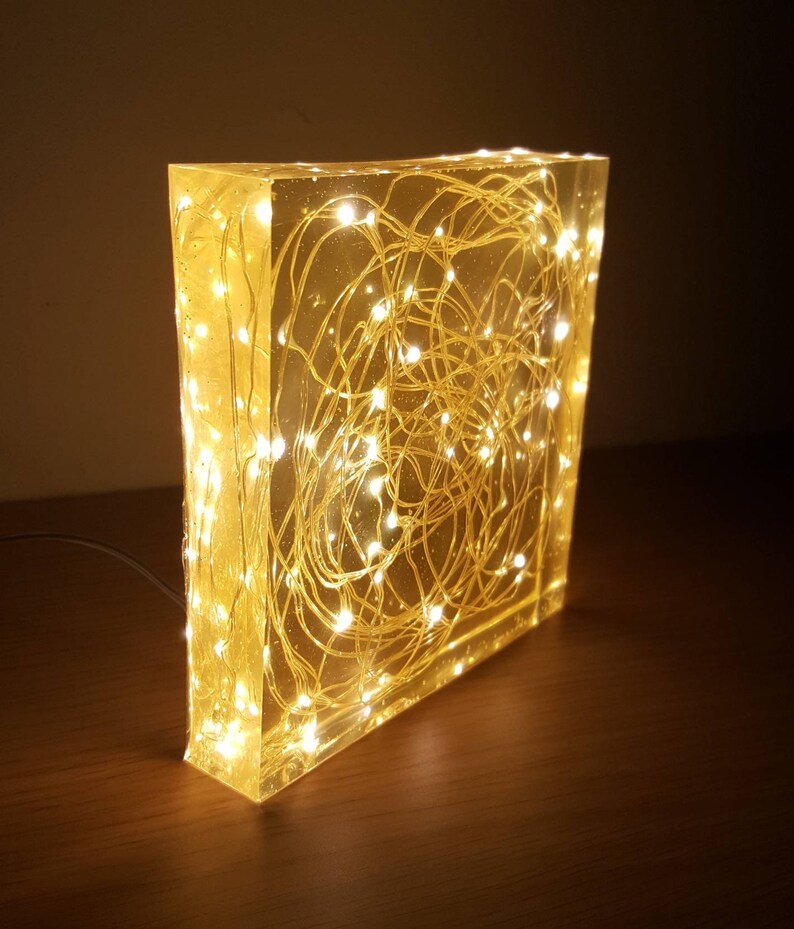 Resin Light Resin LED Fairy lights Lamp Handmade Resin Lamp Etsy