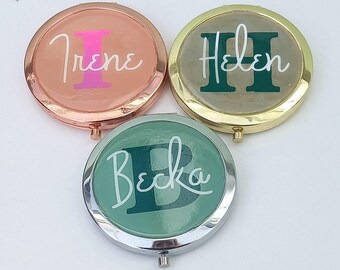 Compact Mirror, Hand Mirror, Pocket Mirror, Bridesmaid Gift, Birthday Gift, Gift For Her, Gifts For Teens, Personalised Name