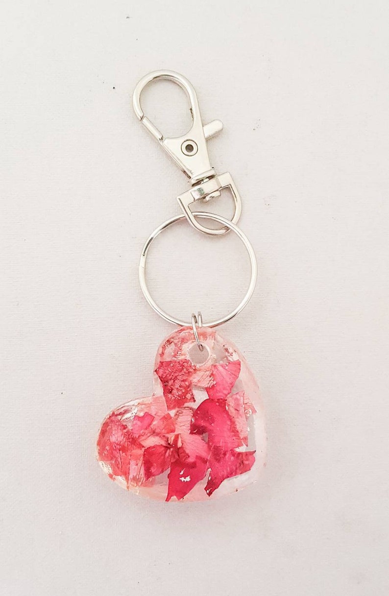 Personalised Initial Keyring Rose Petal Keyring Initial Etsy