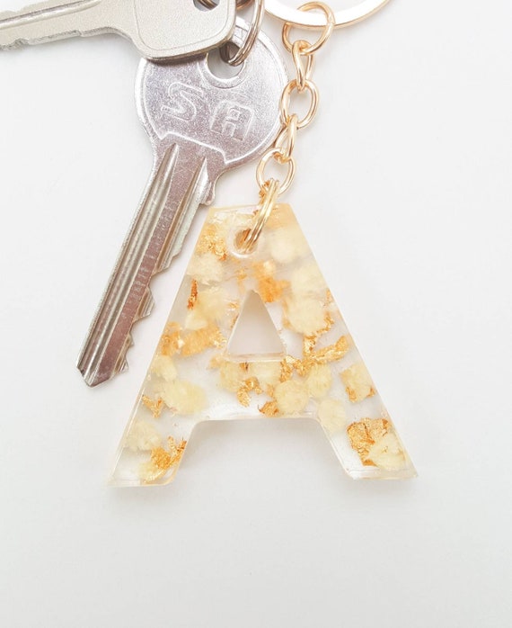 Gold initial best sale keyring