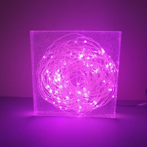 Resin Light, Resin LED Fairy lights Lamp, Handmade Resin Lamp, String Lights, Home Decor Table Lamp