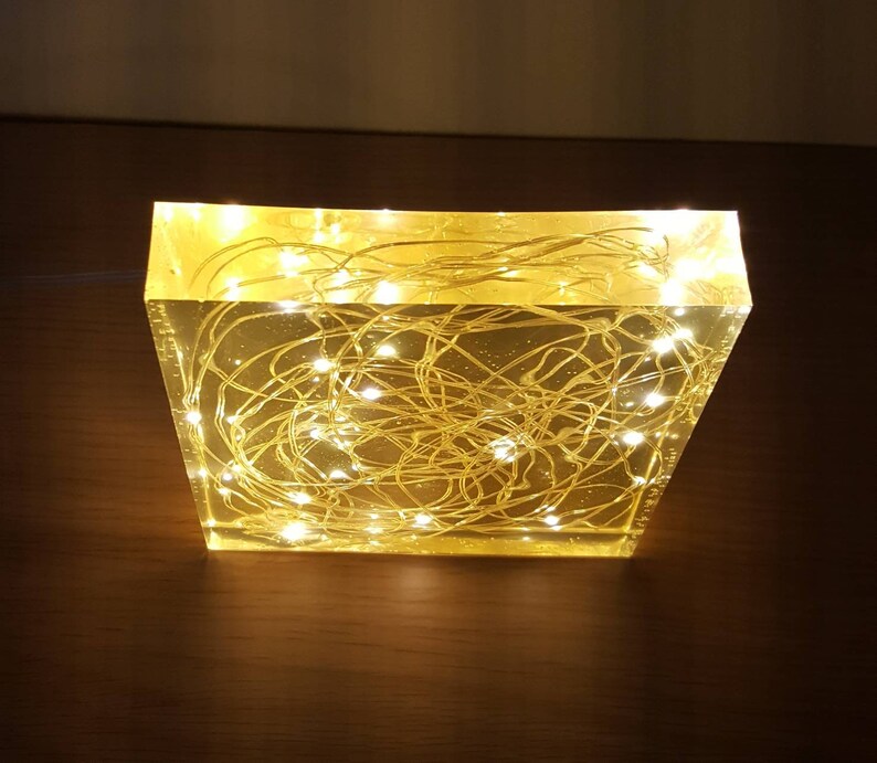 Resin Light Resin LED Fairy lights Lamp Handmade Resin Lamp Etsy