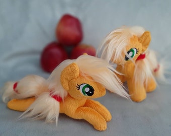 Плюшевая игрушка Apple Jack My Little Pony, плюшевая кобыла mlp, mane6, комиссия mlp, пони на заказ, персонализированная игрушка.
