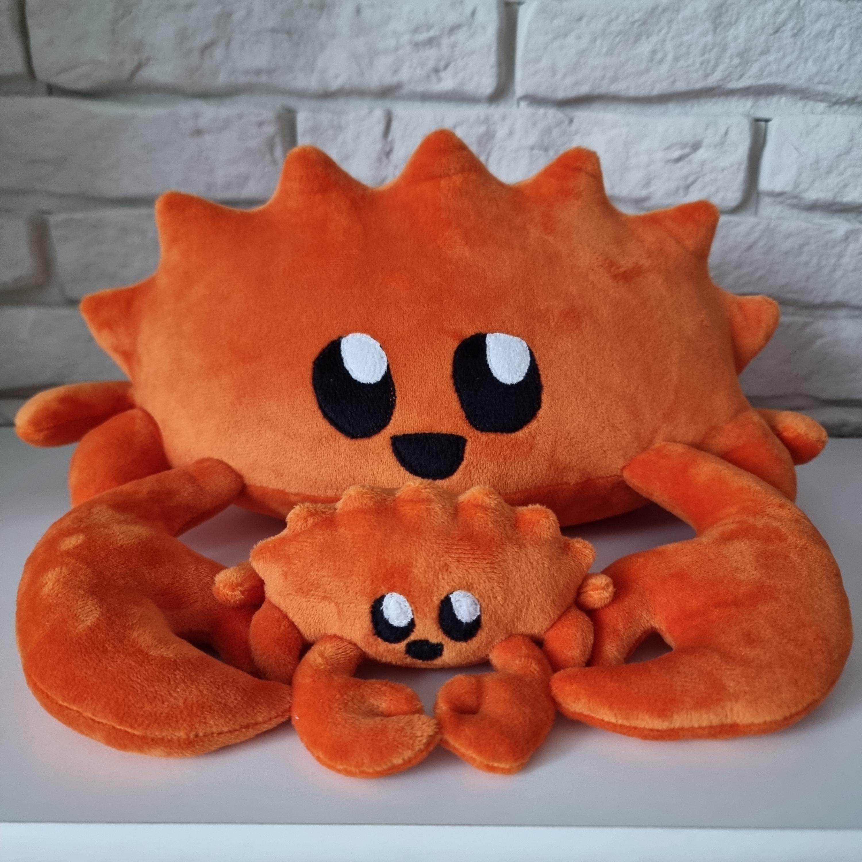 カニのフェリスのぬいぐるみ：手作りのオレンジラスティマスコット
