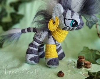 Zecora my little pony plush toy, mlp, personalized toy, mlp keychain, mlp commission, mlp party, pony custom, plush pony