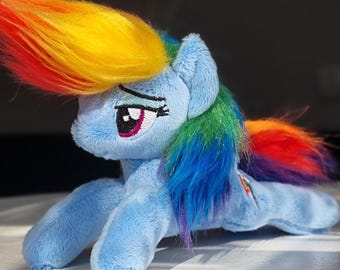 Rainbow Dash Plush – Handmade My Little Pony Plushie, Collectible MLP Toy for Fans