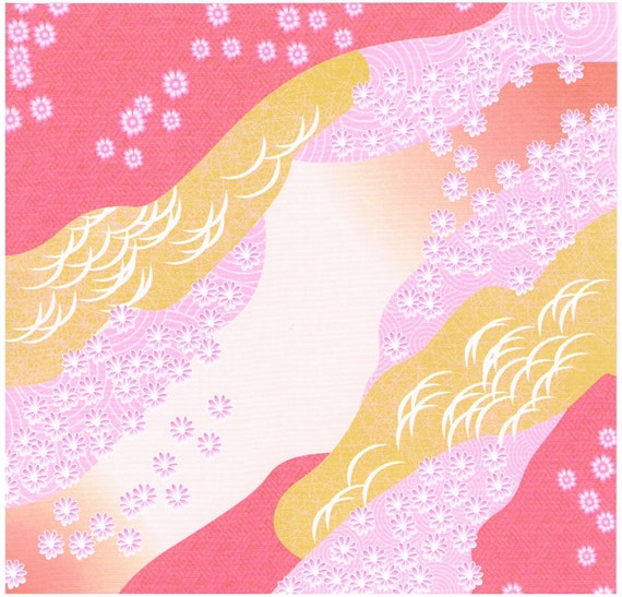 Feuilles De Papier Origami Japonais Imprimé Fleur De