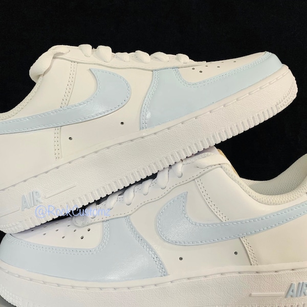 Nike Air Force 1 Custom Low Baby Blue and White Shoes Men Women Kids