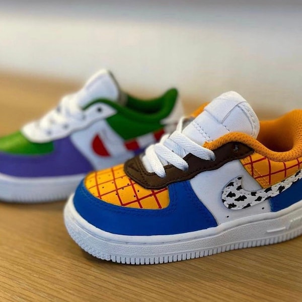Nike Air Force 1 Custom Toy Story Shoes Woody and Buzz lightyear