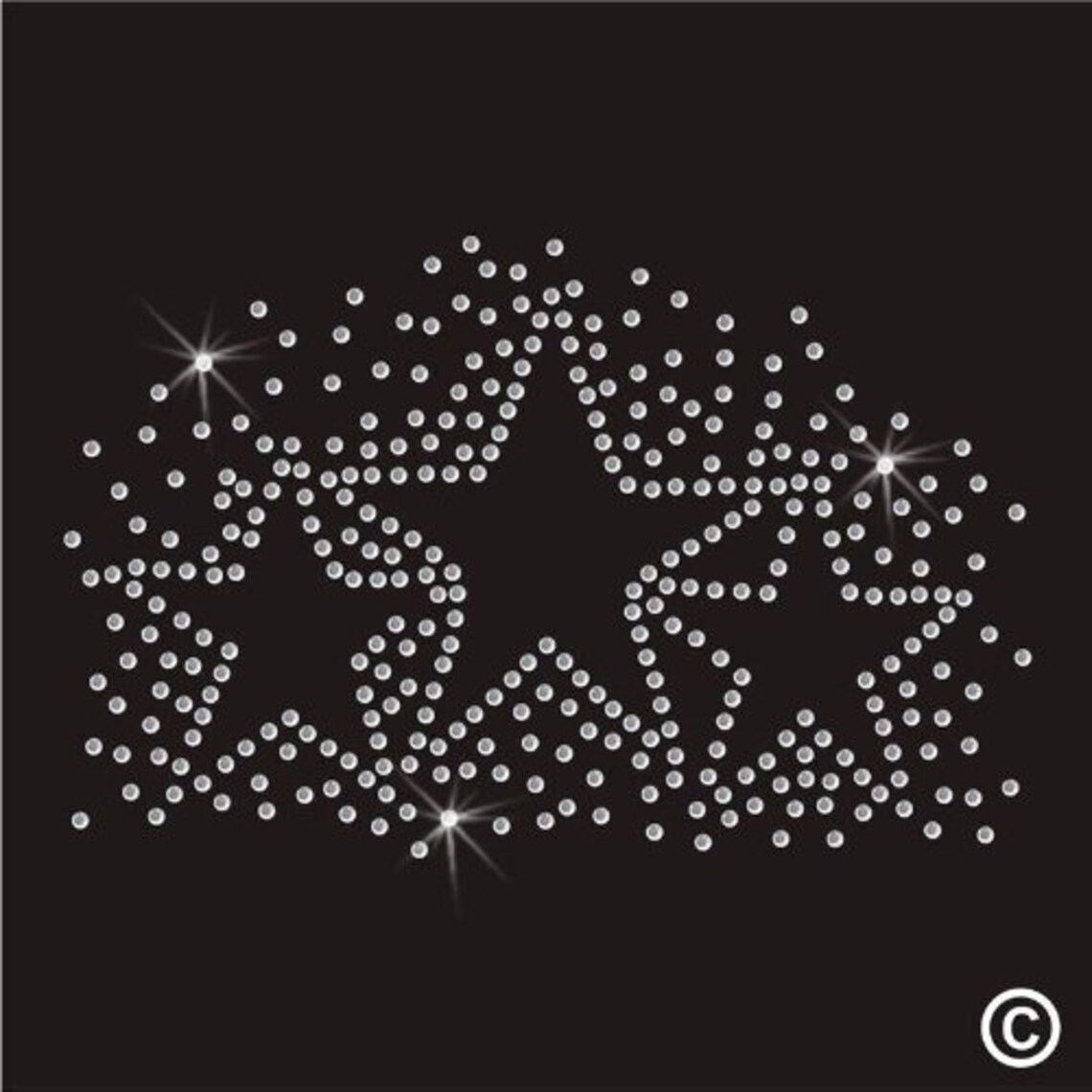 Star Burst Rhinestone Iron on Transfer Diamante Crystal Blingsize 8.5cm