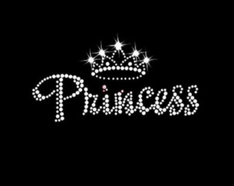 Princess Iron On Rhinestone Iron On Transfer (size 7cm x 16cm)