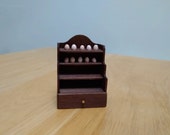 Handmade wooden dolls house miniature kitchen egg holder with eggs and candles 1.12 scale