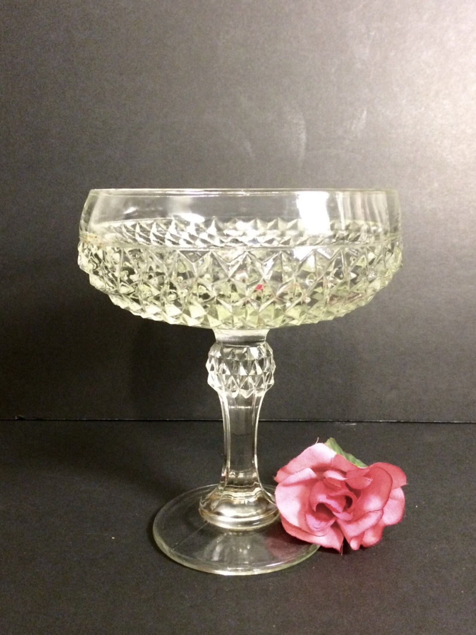 Cut glass compote or pedestal bowl Etsy