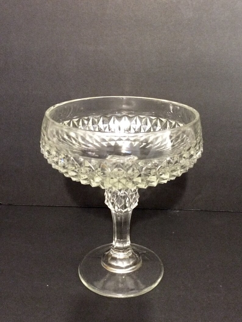 Cut glass compote or pedestal bowl Etsy