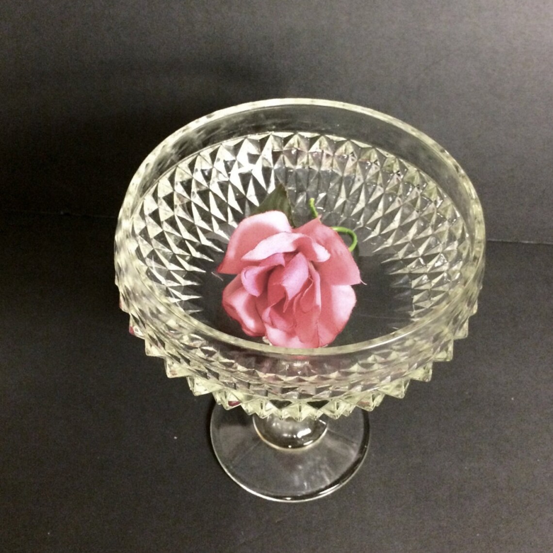 Cut glass compote or pedestal bowl Etsy