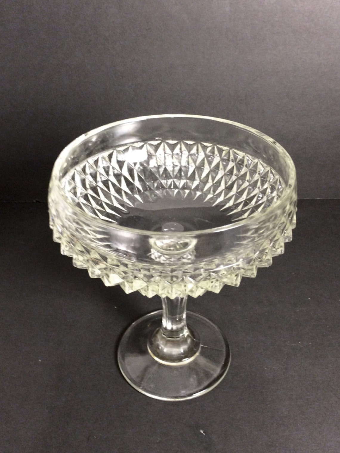 Cut glass compote or pedestal bowl Etsy
