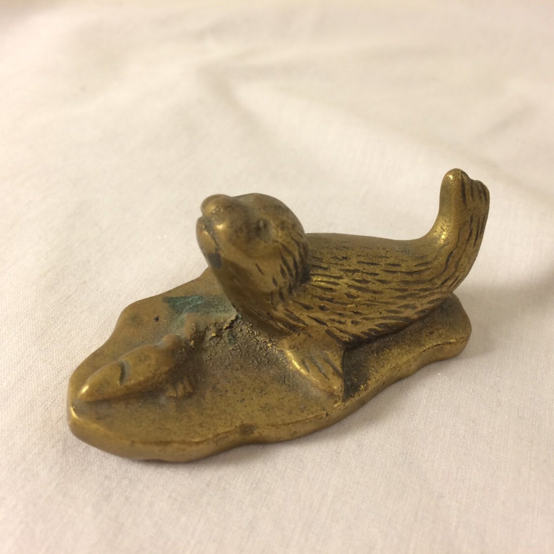Small Brass Seal With Fish Figurine | Etsy