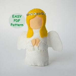 PDF pattern Felt Angel Hand Stitched Angel Doll Christmas Angel figurine Plushie Softie toy pattern Waldorf doll PDF Tutorial