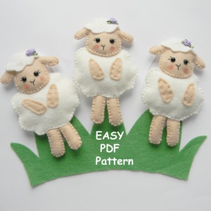 PDF Felt Lamb pattern Felt lamb ornament Cute Sheep toy Farm Animals Christmas ornametn Easter ornament DIY Baby Mobile Nursery decor