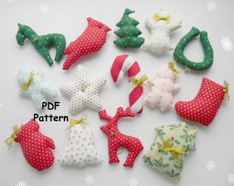 PDF Christmas Sewing Pattern Christmas ormaments  Easy sewing pattern Christmas Sewingn Projects Fabric Ornament Pattern Instant Download